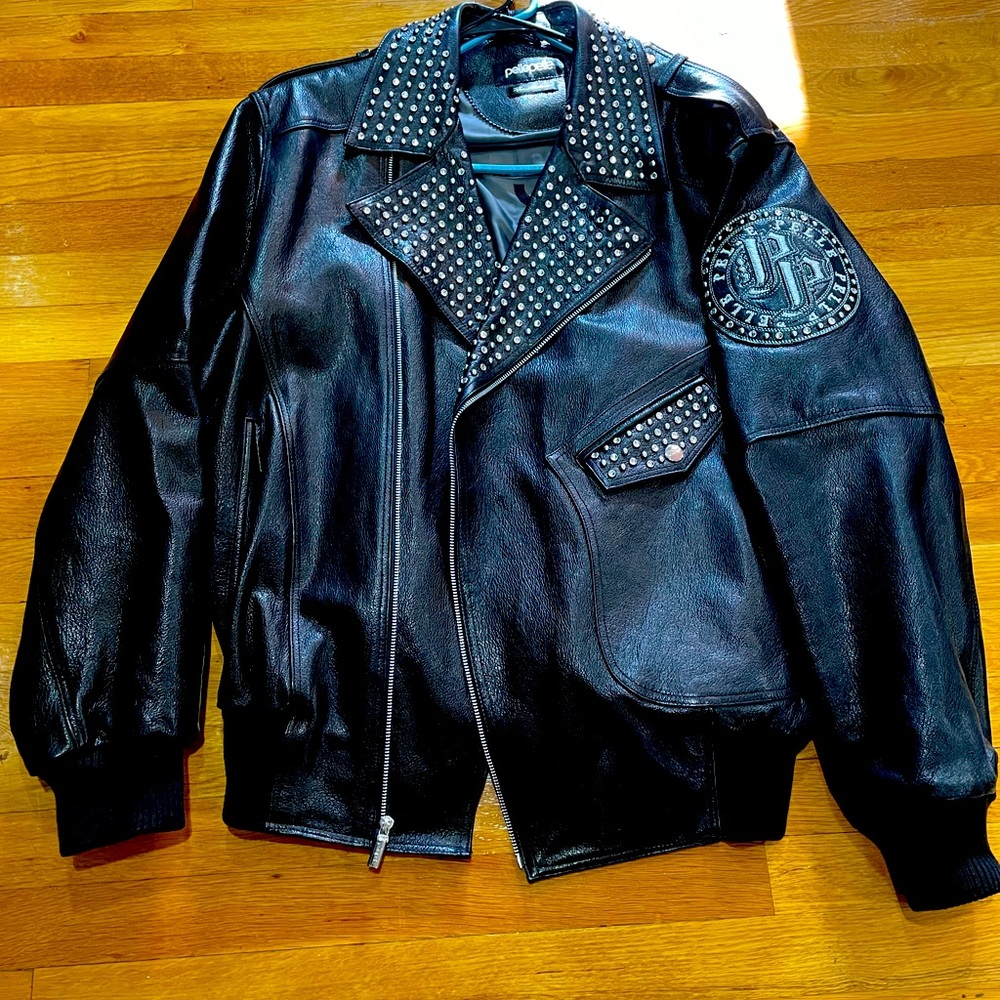 Men’s Pelle Pelle Studded Leather Bomber Jacket